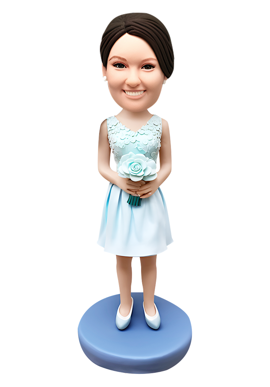 Baby Blue Bridesmaid Custom Bobblehead-2