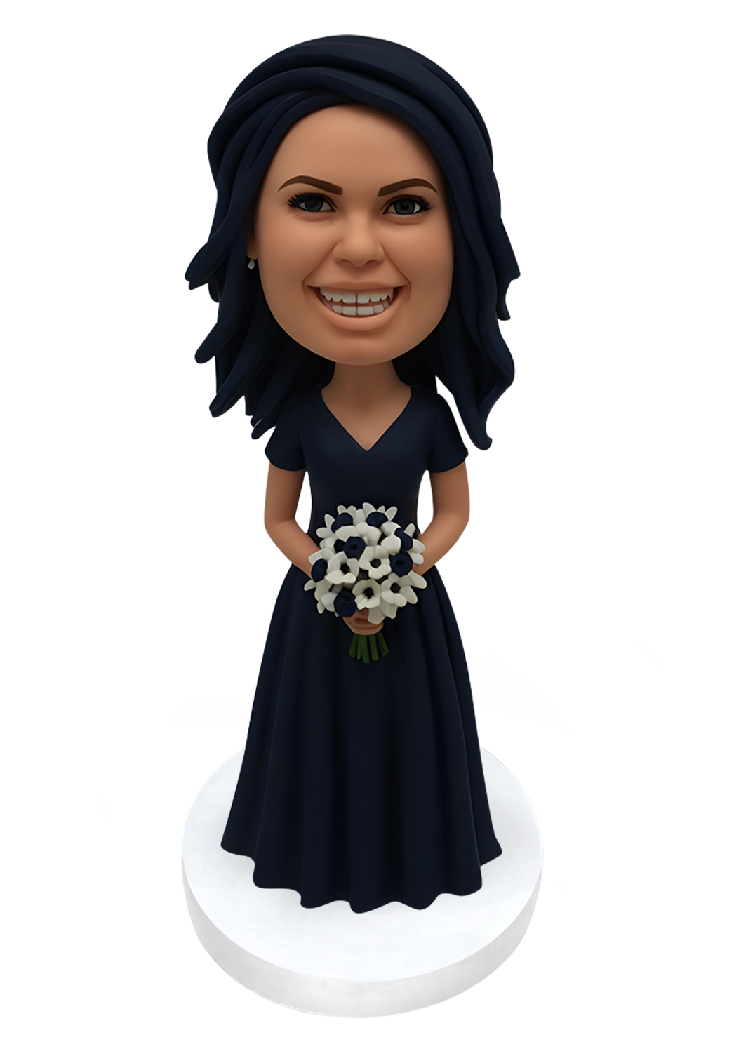 Navy Blue Bridesmaid Custom Bobblehead-2