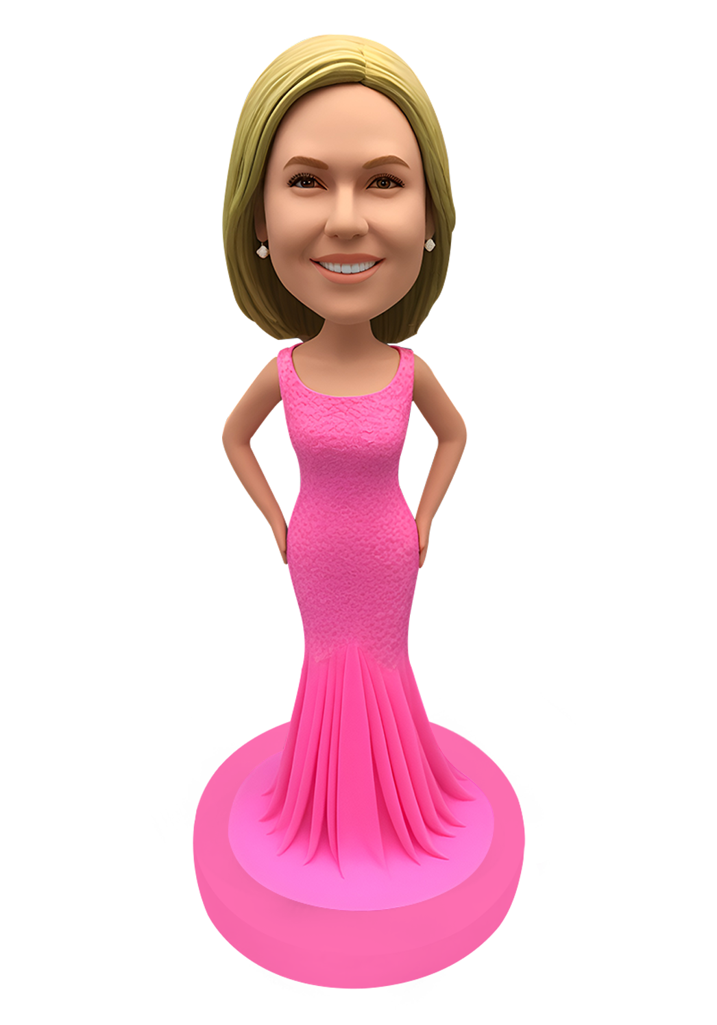 Pink Evening Dress Custom Bobblehead-10