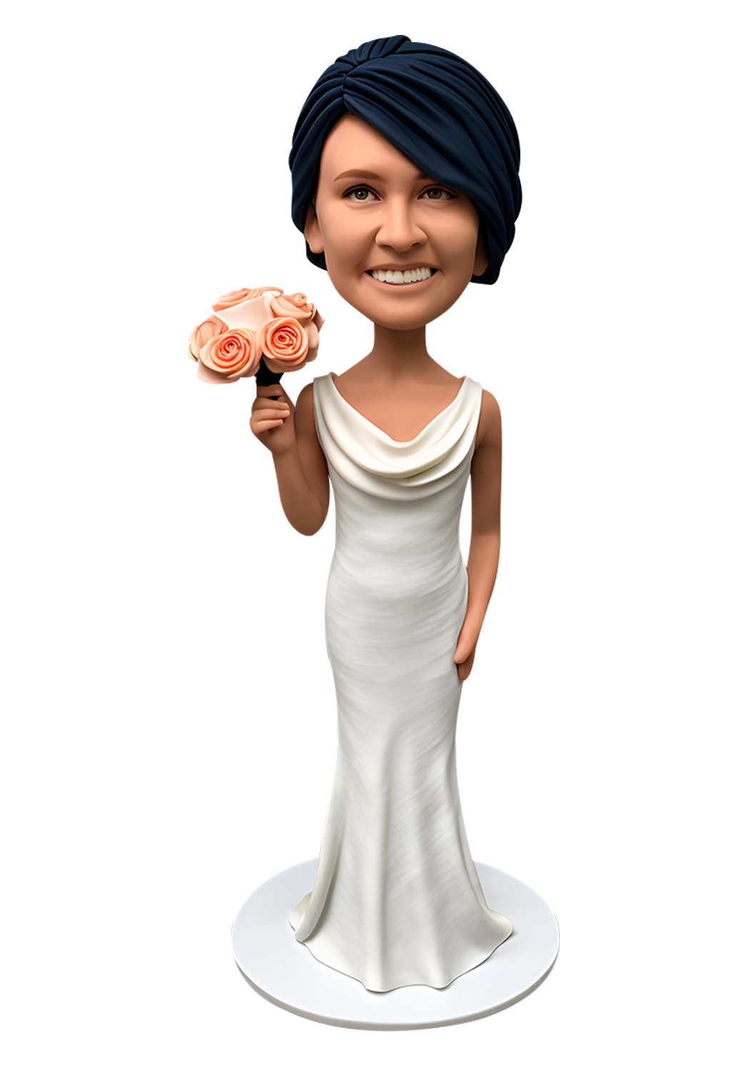 White Dress Bridesmaid Custom Bobblehead-2