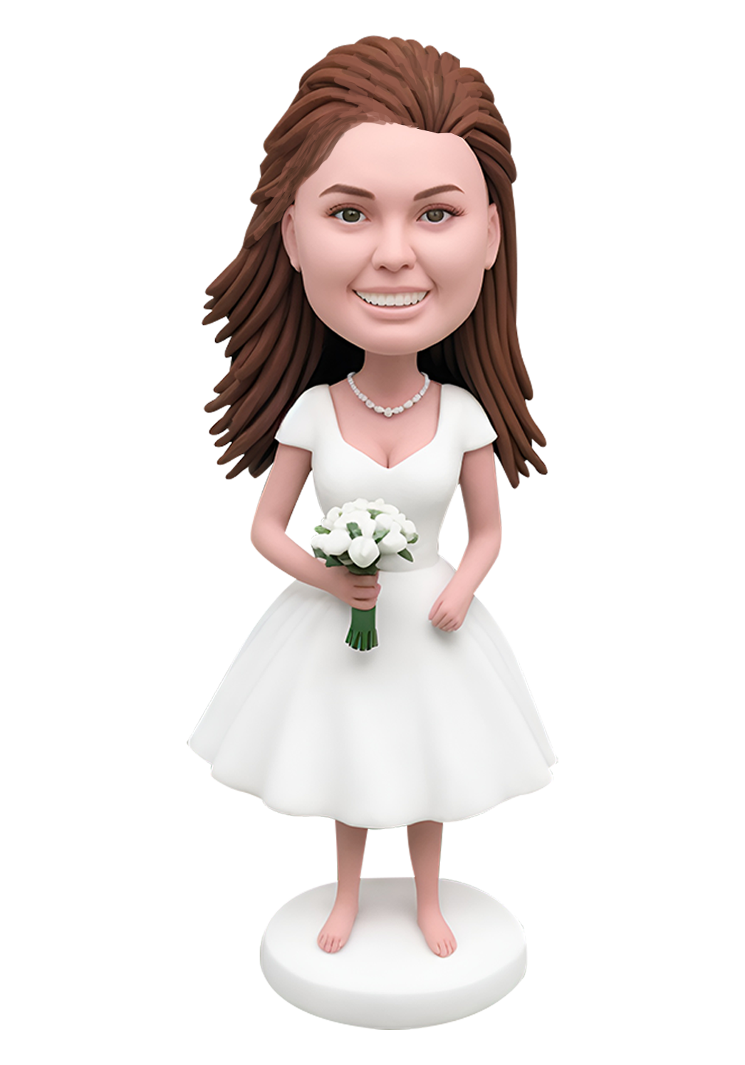 White Dress Bridesmaid Custom Bobblehead-4