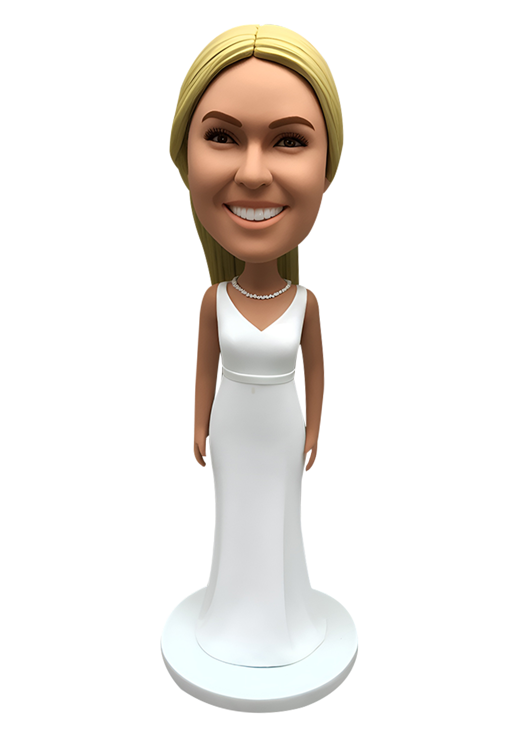 White Evening Dress Custom Bobblehead-1