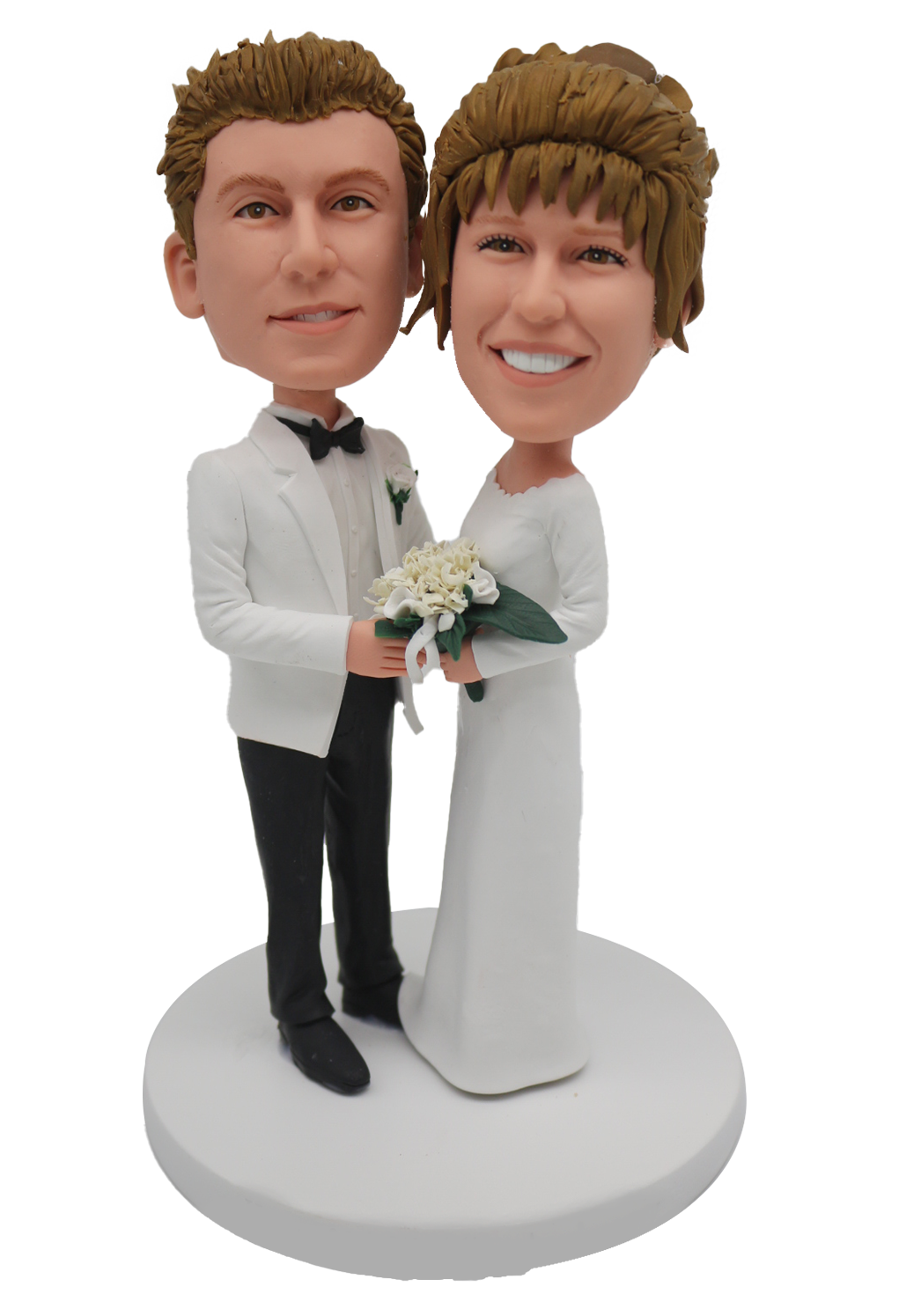 White Suit Wedding Custom Bobblehead