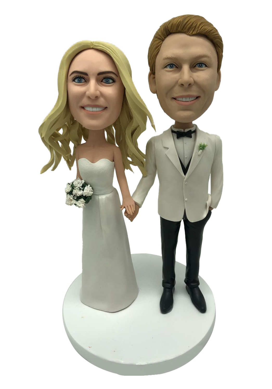 White Suit Wedding Custom Bobbleheads