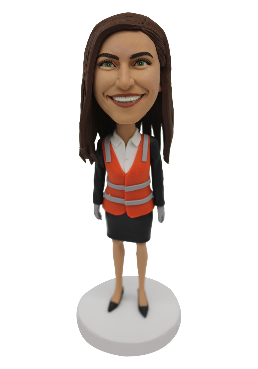 Woman in Safty Vest Custom Bobblehead