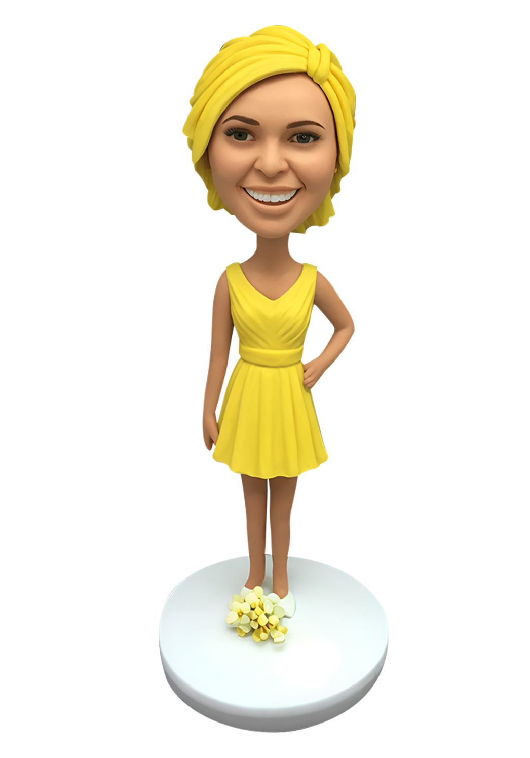 Yellow Dress Bridesmaid Custom Bobblehead-1