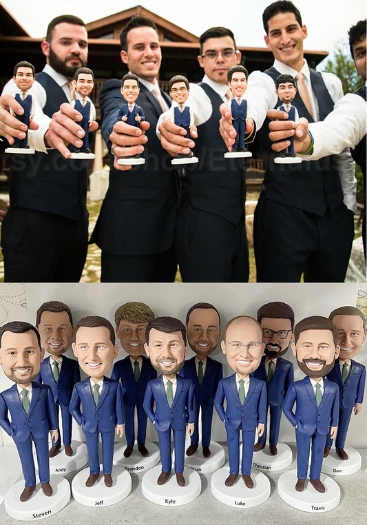 Groomsmen Custom Bobbleheads Set
