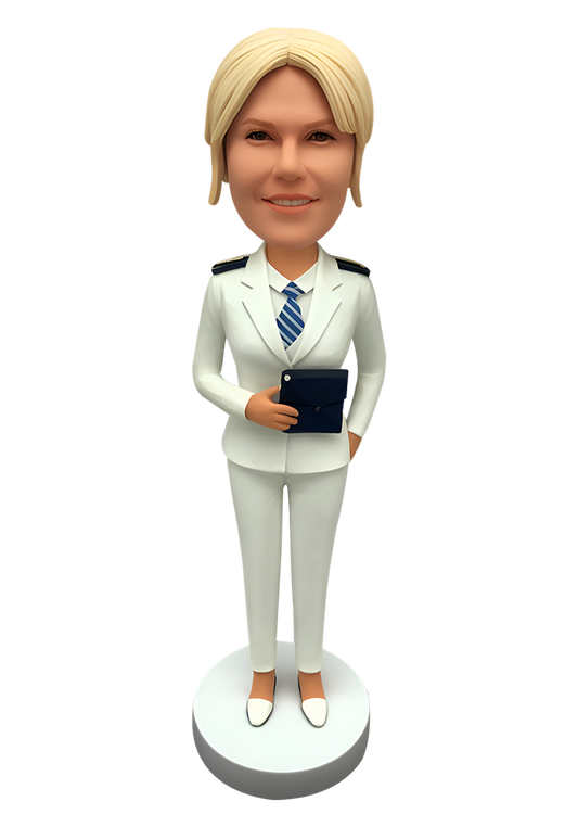 Airline Stewardess Custom Bobblehead-13