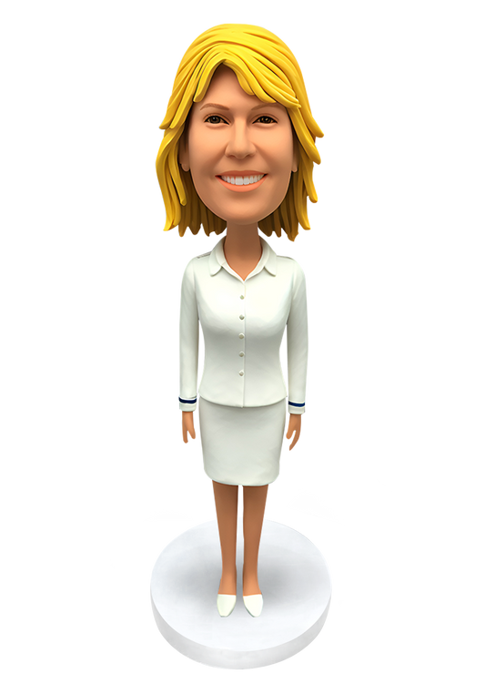 Airline Stewardess Custom Bobblehead-16