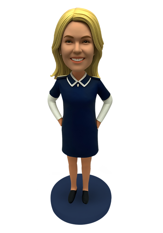 Airline Stewardess Custom Bobblehead-17