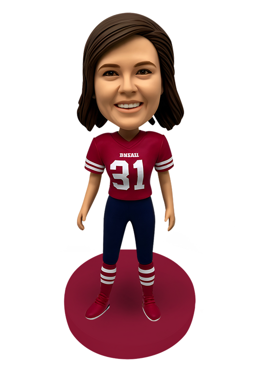 American Football Girl Custom Bobblehead