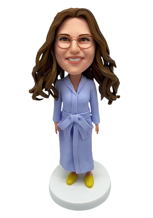 Bathrobe Lady Custom Bobblehead