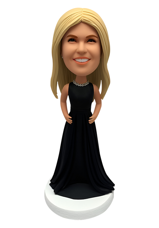 Black Evening Dress Custom Bobblehead-1