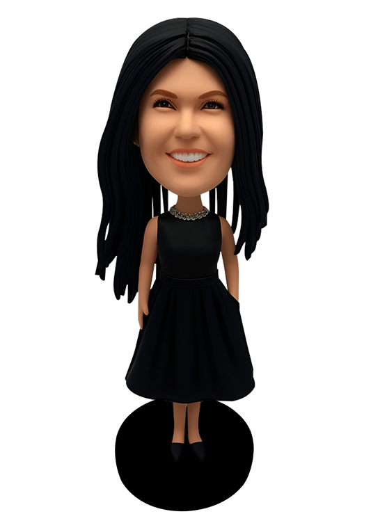 Black Evening Dress Custom Bobblehead-2