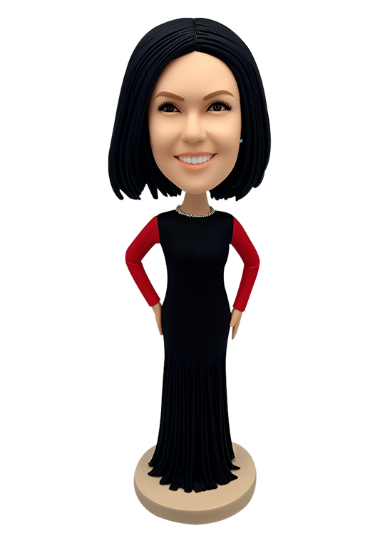 Black Evening Dress Custom Bobblehead-3