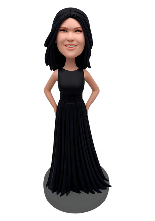Black Evening Dress Custom Bobblehead-4