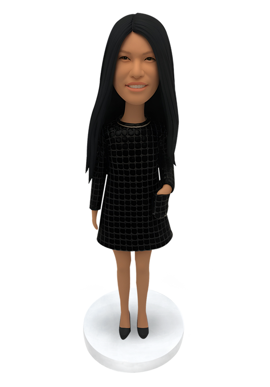 Black Evening Dress Custom Bobblehead-8