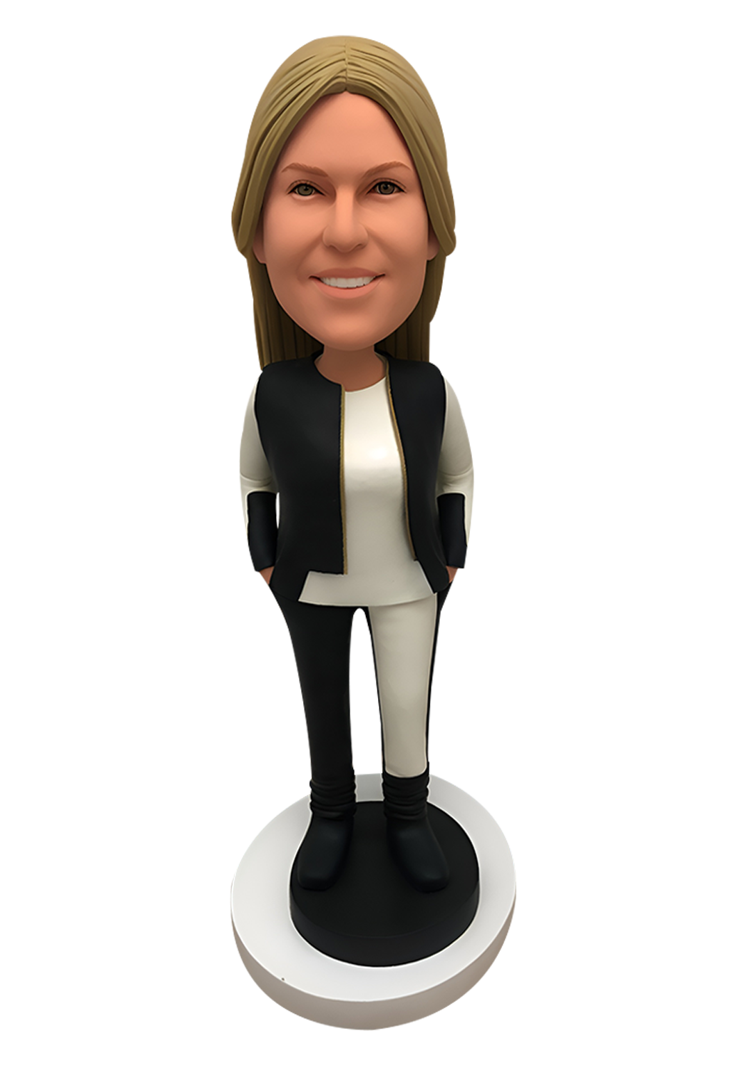 Black and White Girl Custom Bobblehead