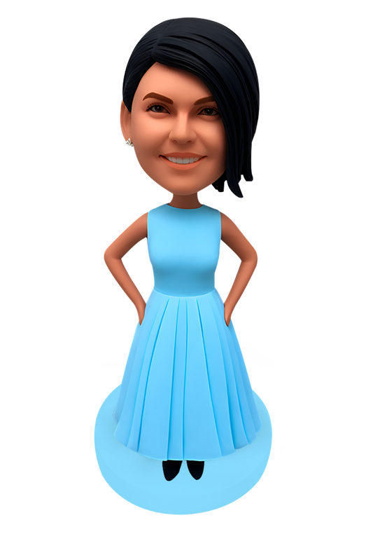 Blue Evening Dress Custom Bobblehead-11