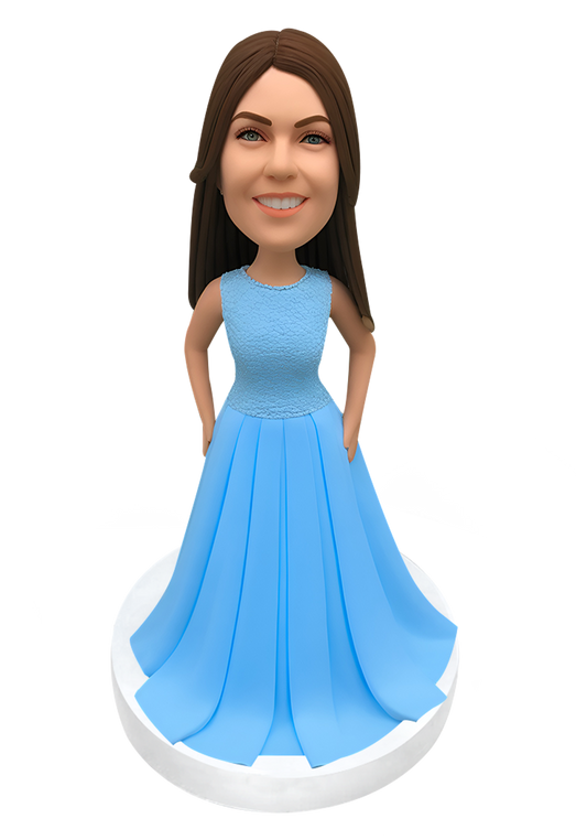 Blue Evening Dress Custom Bobblehead-14