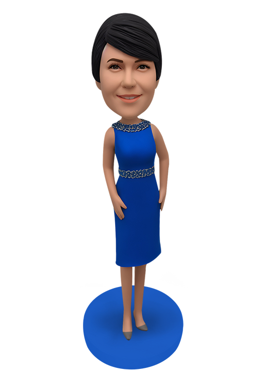 Blue Evening Dress Custom Bobblehead-4