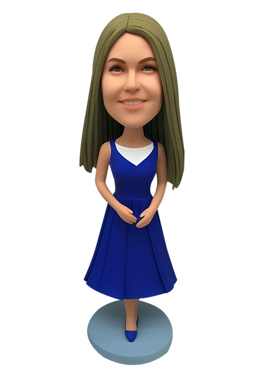 Blue Evening Dress Custom Bobblehead-7