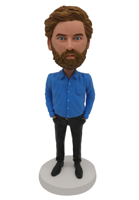 Blue Shirt Buddy Custom Bobblehead