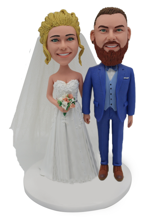Blue Suit Wedding Cusom Bobblehead