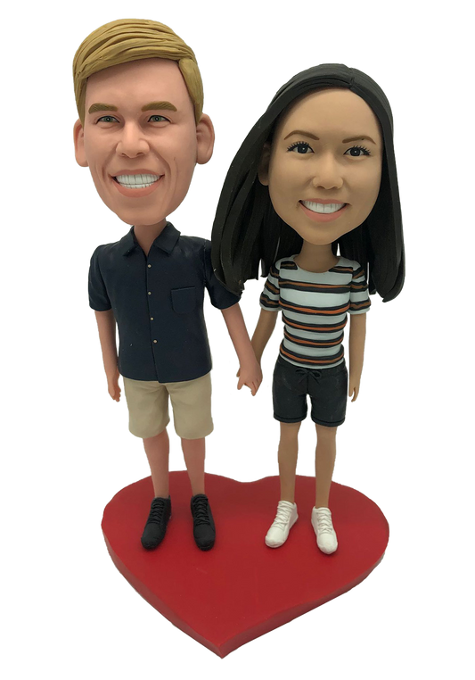 Casual Couple Custom Bobbleheads-1