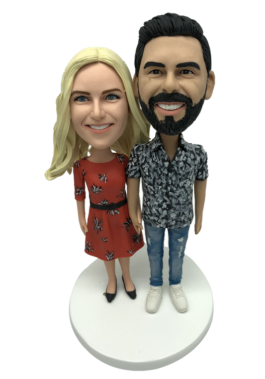 Casual Couple Custom Bobbleheads-2
