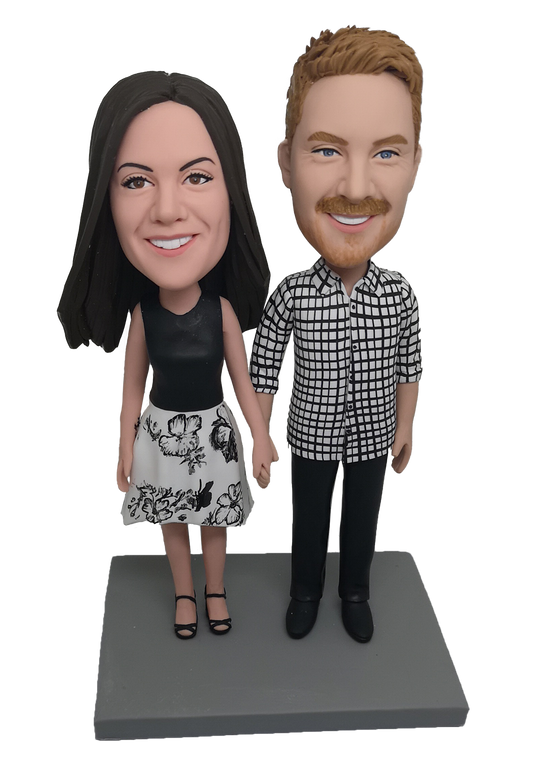 Casual Couple Custom Bobbleheads