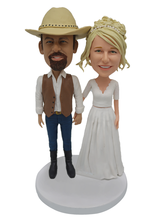 Cowboy Wedding Custom Bobbleheads