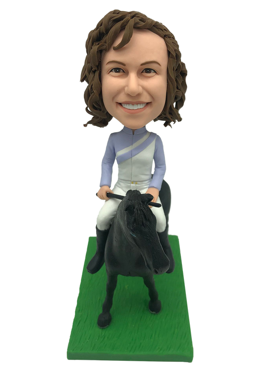 Female Jockey Custom Bobblehead.