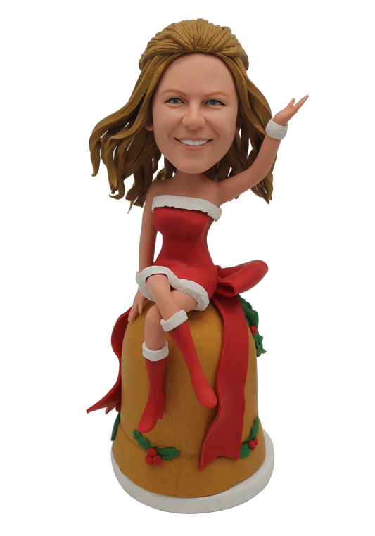 Female on Huge Bell Custom Bobblehead