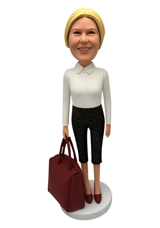 Female with Bag Custom Bobblehead-11