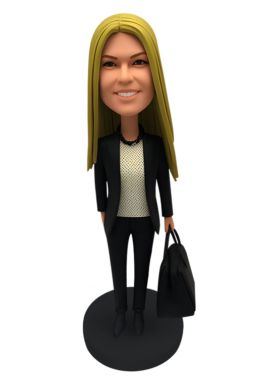 Female with Bag Custom Bobblehead-12