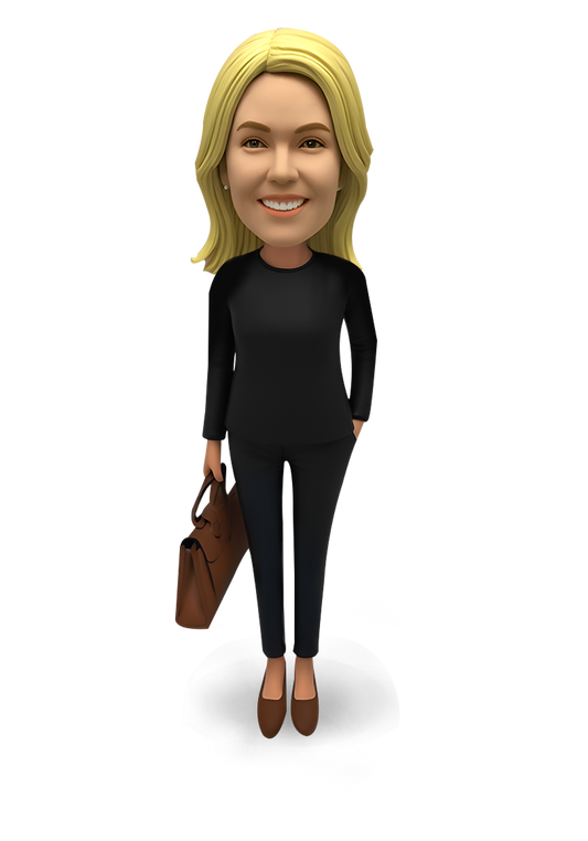 Female with Bag Custom Bobblehead-15