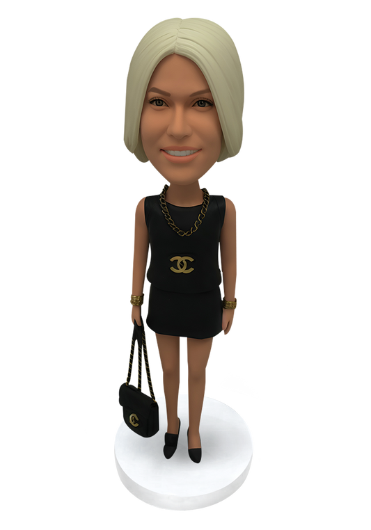 Female with Bag Custom Bobblehead-18