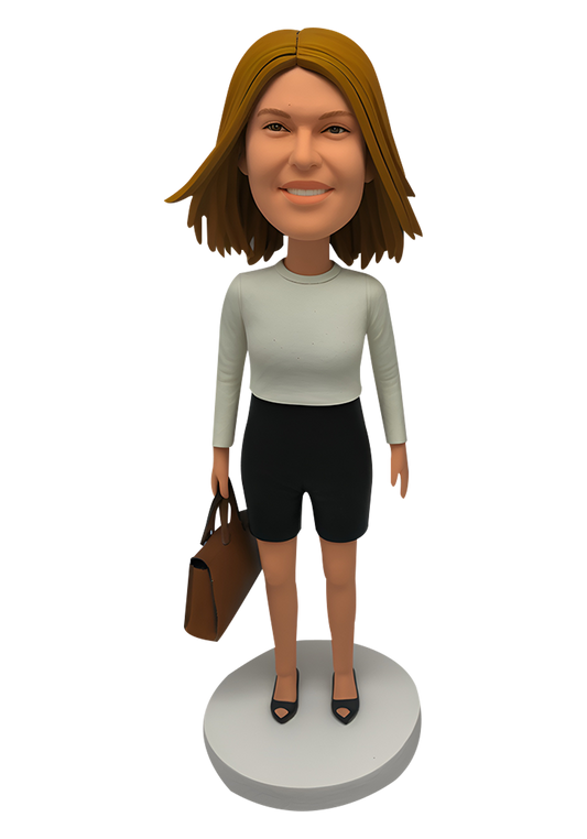 Female with Bag Custom Bobblehead-19