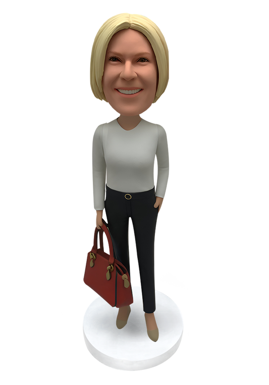 Female with Bag Custom Bobblehead-20