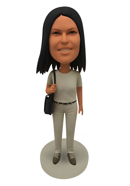 Female with Bag Custom Bobblehead-22