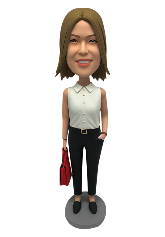 Female with Bag Custom Bobblehead-23
