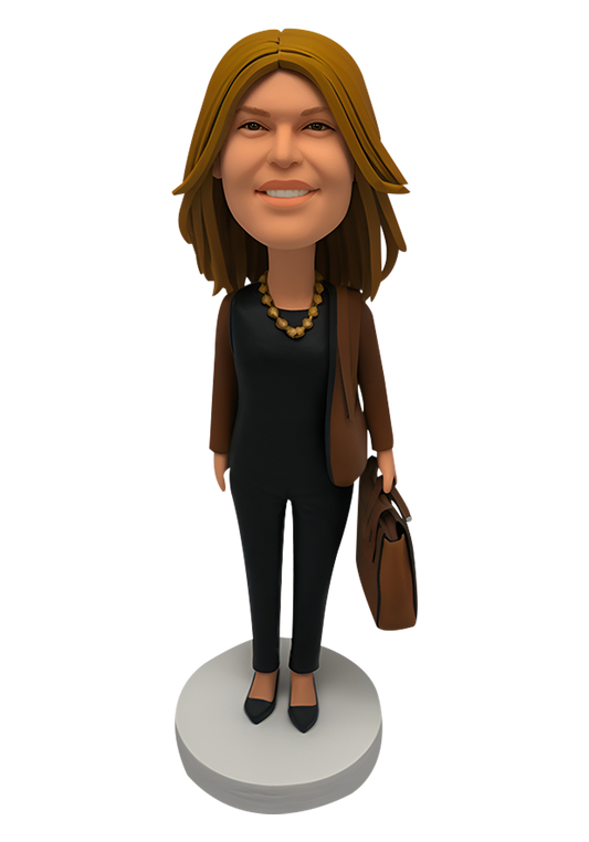 Female with Bag Custom Bobblehead-25