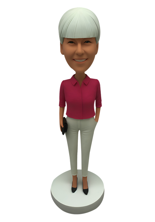 Female with Bag Custom Bobblehead-26
