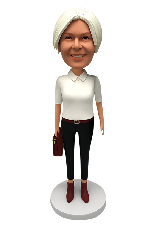 Female with Bag Custom Bobblehead-5