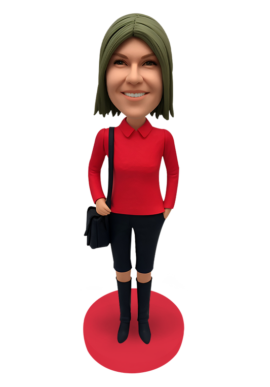 Female with Bag Custom Bobblehead-7