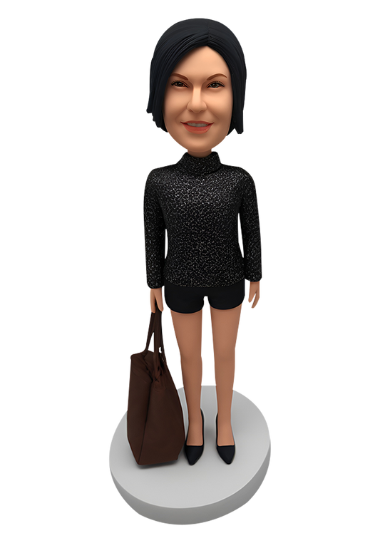 Female with Bag Custom Bobblehead-9