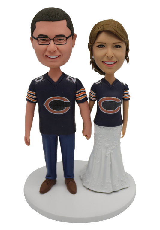 Football Fan Wedding Bobbleheads