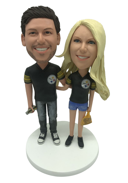 Football Fan Wedding Custom Bobbleheads