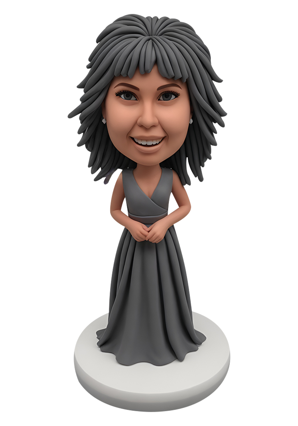 Grey Dress Bridesmaid Custom Bobblehead-2